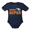 Aspen, Colorado Baby Bodysuit Retro Mountain - dark navy