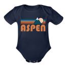 Aspen, Colorado Baby Bodysuit Retro Mountain - dark navy