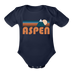 Aspen, Colorado Baby Bodysuit Retro Mountain - dark navy