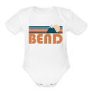 Bend, Oregon Baby Bodysuit Retro Mountain - white