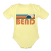 Bend, Oregon Baby Bodysuit Retro Mountain - washed yellow