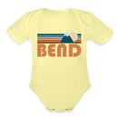 Bend, Oregon Baby Bodysuit Retro Mountain - washed yellow