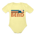 Bend, Oregon Baby Bodysuit Retro Mountain - washed yellow
