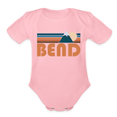 Bend, Oregon Baby Bodysuit Retro Mountain - light pink