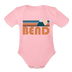Bend, Oregon Baby Bodysuit Retro Mountain - light pink