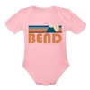 Bend, Oregon Baby Bodysuit Retro Mountain - light pink