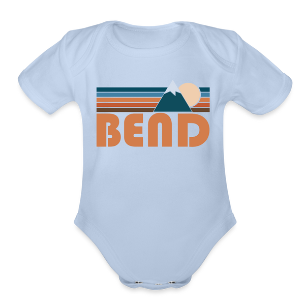 Bend, Oregon Baby Bodysuit Retro Mountain - sky
