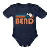 Bend, Oregon Baby Bodysuit Retro Mountain - dark navy