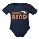 Bend, Oregon Baby Bodysuit Retro Mountain - dark navy
