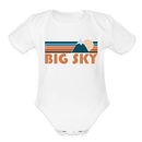 Big Sky, Montana Baby Bodysuit Retro Mountain - white