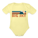 Big Sky, Montana Baby Bodysuit Retro Mountain - washed yellow