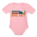 Big Sky, Montana Baby Bodysuit Retro Mountain - light pink