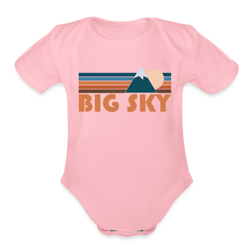 Big Sky, Montana Baby Bodysuit Retro Mountain - light pink