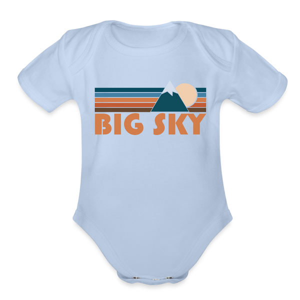 Big Sky, Montana Baby Bodysuit Retro Mountain - sky