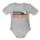 Big Sky, Montana Baby Bodysuit Retro Mountain - heather grey
