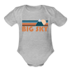Big Sky, Montana Baby Bodysuit Retro Mountain - heather grey