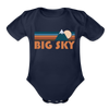 Big Sky, Montana Baby Bodysuit Retro Mountain - dark navy