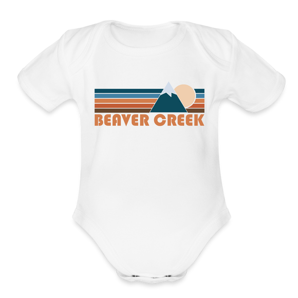 Beaver Creek, Colorado Baby Bodysuit Retro Mountain - white
