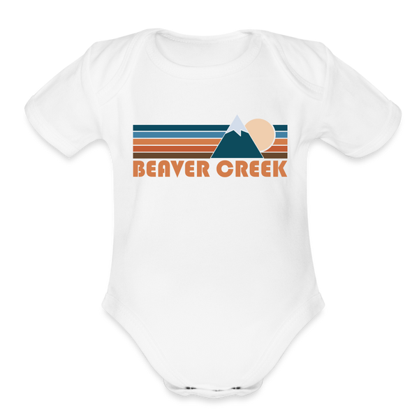 Beaver Creek, Colorado Baby Bodysuit Retro Mountain - white