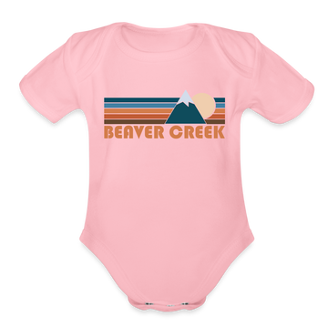 Beaver Creek, Colorado Baby Bodysuit Retro Mountain - light pink