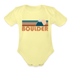 Boulder, Colorado Baby Bodysuit Retro Mountain - washed yellow