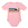 Boulder, Colorado Baby Bodysuit Retro Mountain - light pink