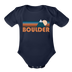 Boulder, Colorado Baby Bodysuit Retro Mountain - dark navy