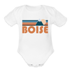 Boise, Idaho Baby Bodysuit Retro Mountain - white