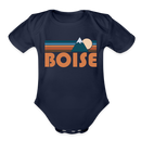 Boise, Idaho Baby Bodysuit Retro Mountain - dark navy