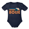 Boise, Idaho Baby Bodysuit Retro Mountain - dark navy