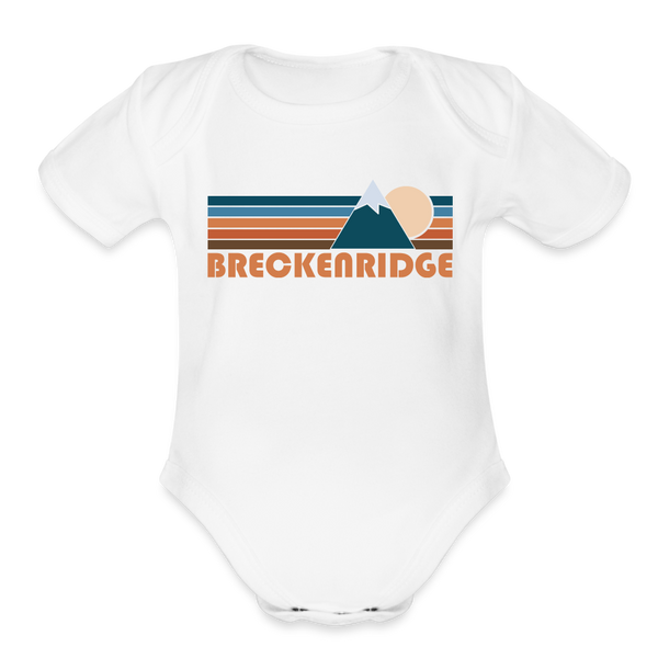 Breckenridge, Colorado Baby Bodysuit Retro Mountain - white