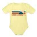 Breckenridge, Colorado Baby Bodysuit Retro Mountain - washed yellow