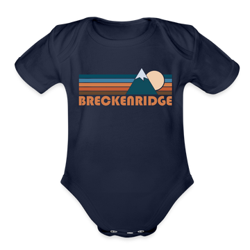 Breckenridge, Colorado Baby Bodysuit Retro Mountain - dark navy