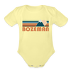 Bozeman, Montana Baby Bodysuit Retro Mountain - washed yellow