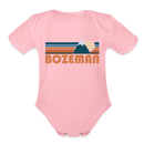 Bozeman, Montana Baby Bodysuit Retro Mountain - light pink