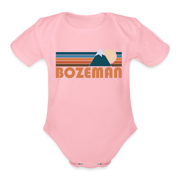 Bozeman, Montana Baby Bodysuit Retro Mountain - light pink
