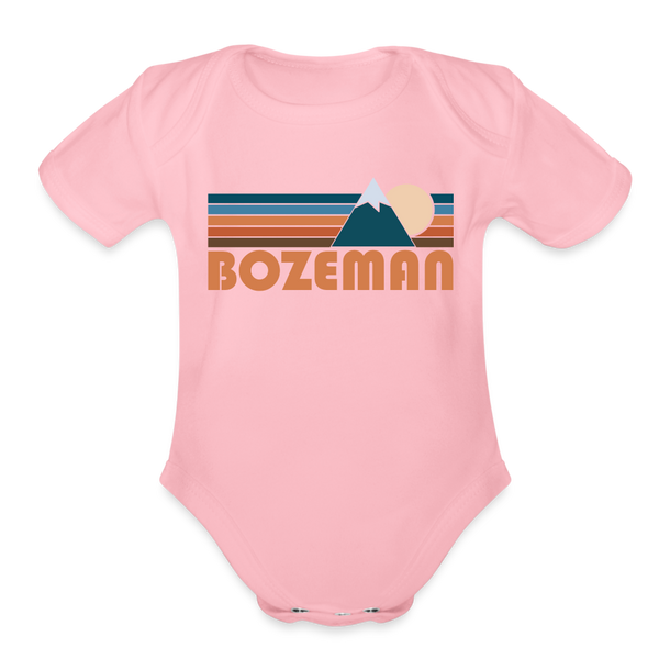 Bozeman, Montana Baby Bodysuit Retro Mountain - light pink
