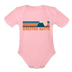 Crested Butte, Colorado Baby Bodysuit Retro Mountain - light pink