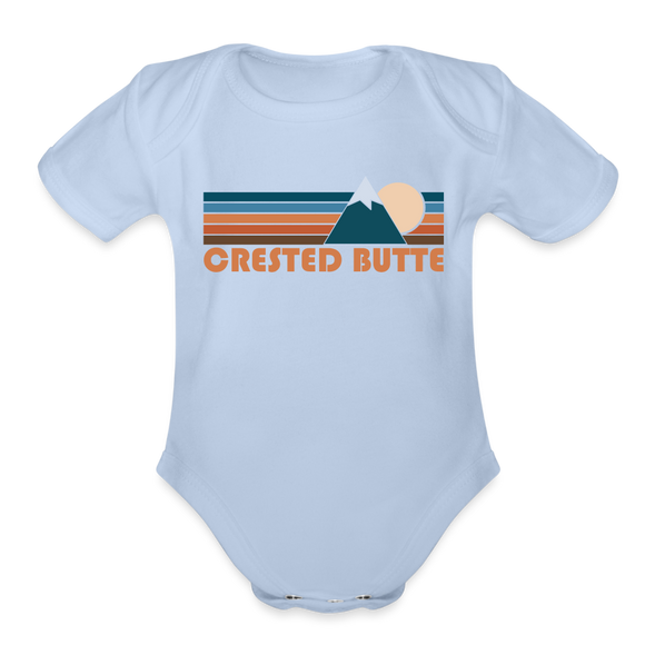 Crested Butte, Colorado Baby Bodysuit Retro Mountain - sky