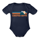 Crested Butte, Colorado Baby Bodysuit Retro Mountain - dark navy