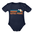 Estes Park, Colorado Baby Bodysuit Retro Mountain - dark navy