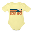 Idaho Baby Bodysuit Retro Mountain - washed yellow