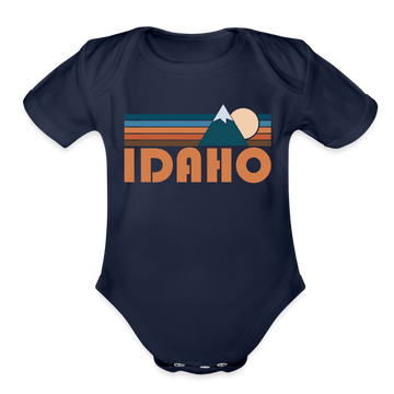 Idaho Baby Bodysuit Retro Mountain - dark navy