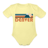 Denver, Colorado Baby Bodysuit Retro Mountain - washed yellow
