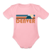 Denver, Colorado Baby Bodysuit Retro Mountain - light pink