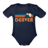 Denver, Colorado Baby Bodysuit Retro Mountain - dark navy