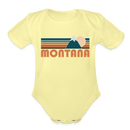 Montana Baby Bodysuit Retro Mountain - washed yellow