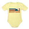 Montana Baby Bodysuit Retro Mountain - washed yellow