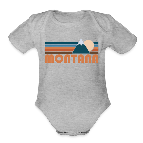 Montana Baby Bodysuit Retro Mountain - heather grey