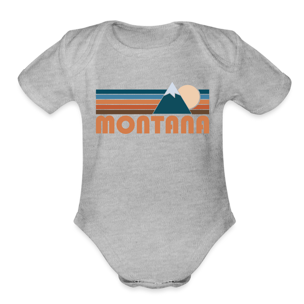Montana Baby Bodysuit Retro Mountain - heather grey